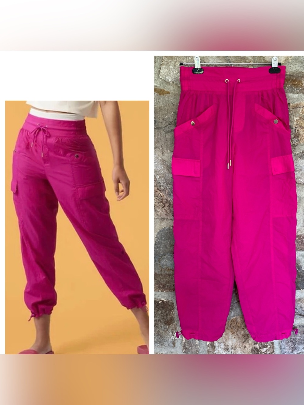Athleta x Alicia Keys Collection High Waist Utility Pant Size 4 Fuchsia Pink